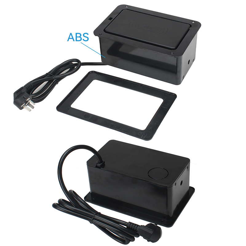 Table Pop UP Safety Power Socket With 2 China Outlets 1 PD65W USB-A/C Charging Inductive Charging