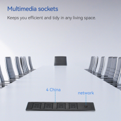 Desktop Built In Power Socket With 4 China Outlets 1 CAT6