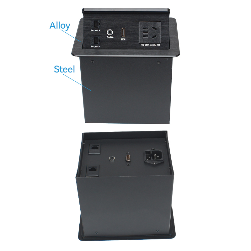 2 CAT6+1 Audio+1 HDMI Multi-functional China Outlet Conference Table Pneumatic Pop Up Socket