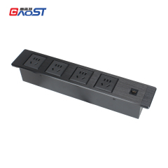 Desktop Built In Power Socket With 4 China Outlets 1 CAT6