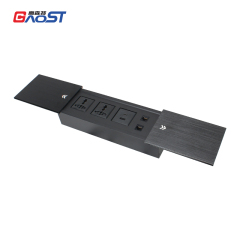 Double Sliding Hidden Conference Power Socket with 2 Universal Outlets 1 USB-A/C 2 CAT6