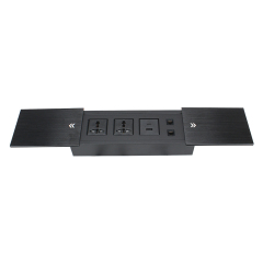 Double Sliding Hidden Conference Power Socket with 2 Universal Outlets 1 USB-A/C 2 CAT6