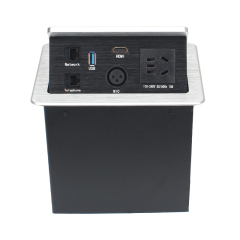 High Quality Multifunctional Desktop Pop Up Extension Socket With 1 CAT3/6 +1 USB Data Port+1 HDMI +1 MIC+1 China Outlet