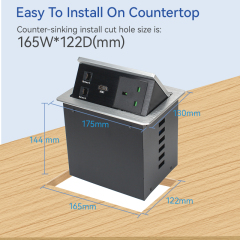 HIgh Quality Alloy Desktop Pop up Socket With 1 UK outlet+2 CAT6+1 HDMI