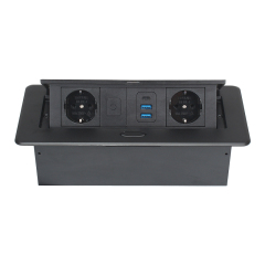 Conference Table Pop Up Schuko Socket With USB-A/C Charging and Switch