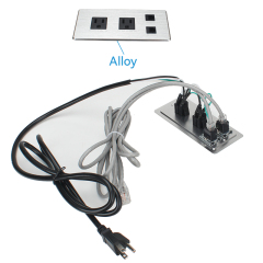 Factory Price Desktop Recessed Multi-functional Power Socket With 2 TR outlets+2 CAT6