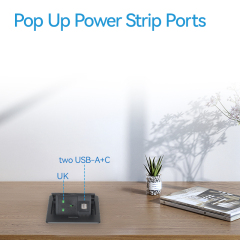 High Quality Desktop Pop Up Multi-functional Power Socket with 1 UK Outlet 2 USB-A