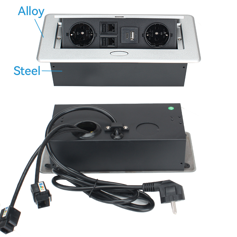 UL CUL Certified Desktop Pop Up Multi-functional Power Socket For Conference