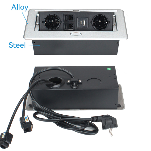 UL CUL Certified Desktop Pop Up Multi-functional Power Socket For Conference