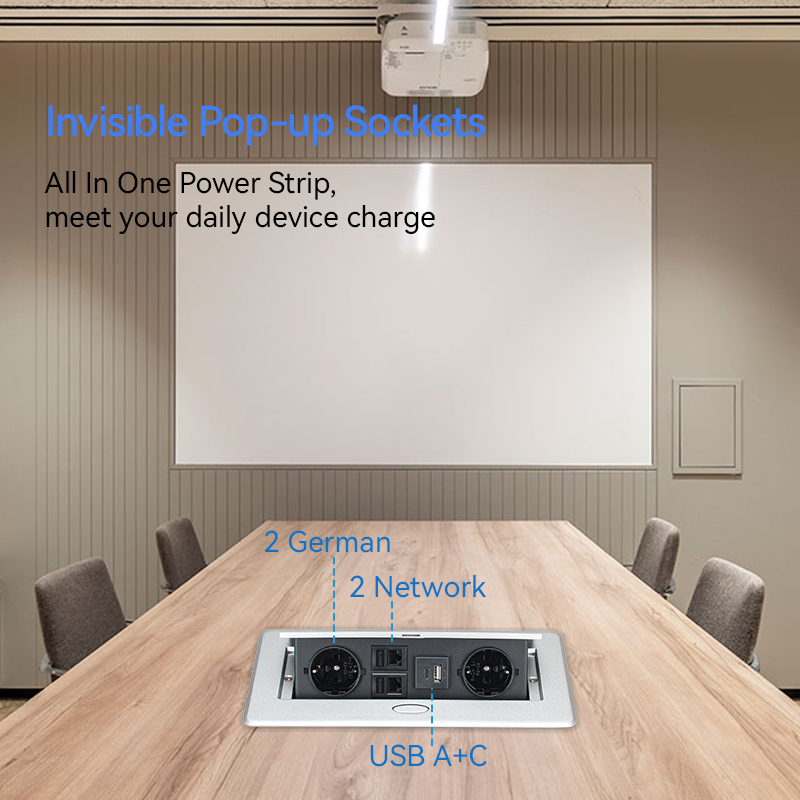 UL CUL Certified Desktop Pop Up Multi-functional Power Socket For Conference