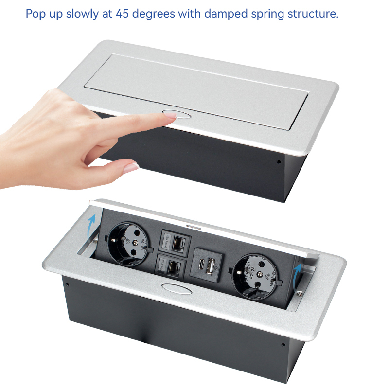 UL CUL Certified Desktop Pop Up Multi-functional Power Socket For Conference