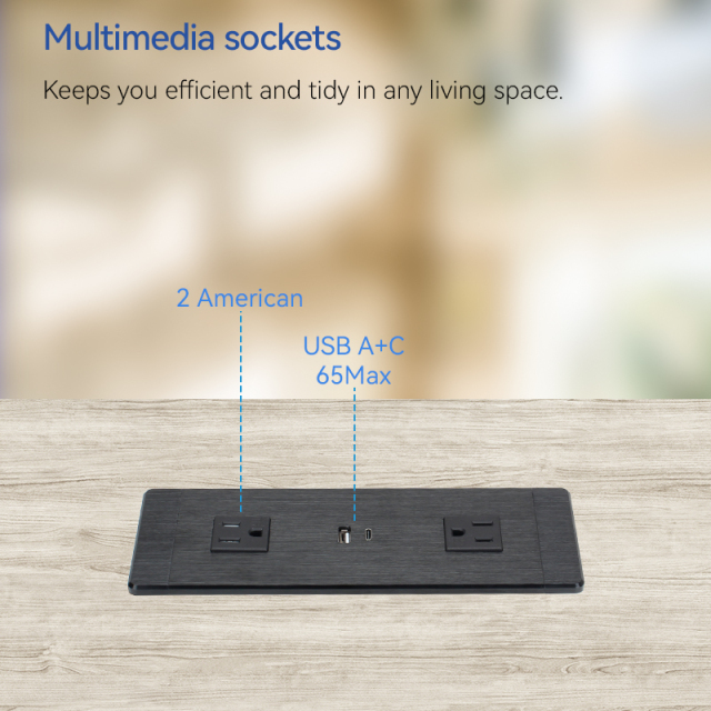 Hot Sale 65W Fast Charging Desktop Power Socket With 2 US Outlets