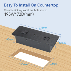 Hot Sale 65W Fast Charging Desktop Power Socket With 2 US Outlets