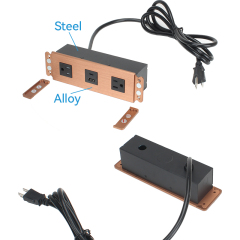 Desktop Recessed Alloy Power Socket 2 US Outlets 1 Combined USB-A&C For Conference Table Family Furniture