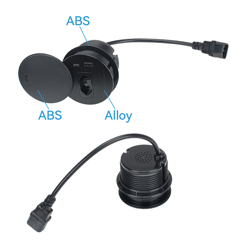 Hot Sale Desktop Round Grommet With Brazil Outlet 1 USB-A&C Charging