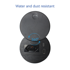 Hot Sale Desktop Round Grommet With Brazil Outlet 1 USB-A&C Charging