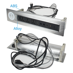 High Quality Alloy Motorised Rotary Socket With Universal Outlets ,Wireless Charging and Multimedia Ports For Conference