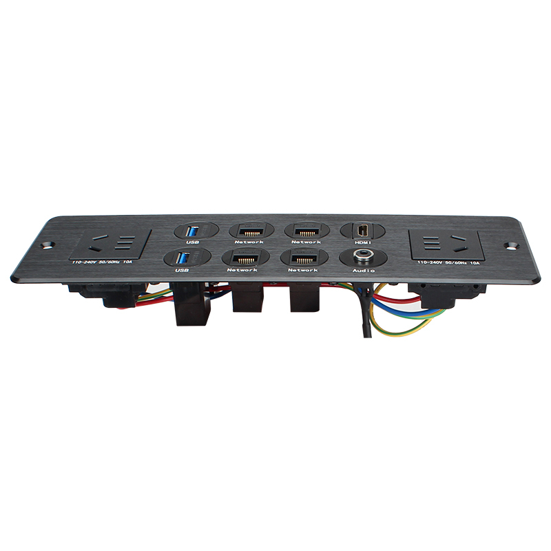 Countertop Recessed In Power Socket 2 Outlets With Multimedia Port：USB Date，CAT6，AUDIO，HDMI