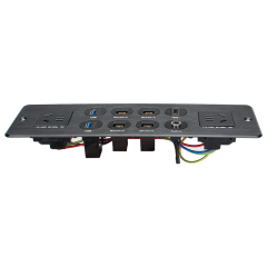 Countertop Recessed In Power Socket 2 Outlets With Multimedia Port：USB Date，CAT6，AUDIO，HDMI