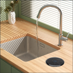 Kitchen Pneumatic Pop Up Socket With Speaker Tempered Glass Panel With Wireless Charging Elevate your kitchen experience with style and functionality