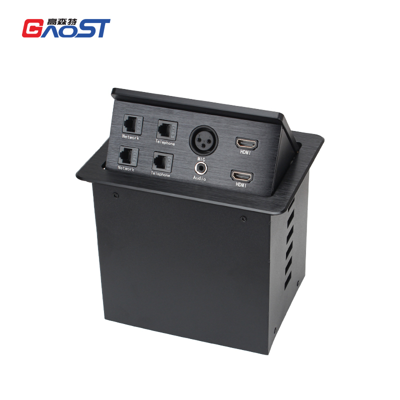Media Hub desktop Data Box Built in Pop Up Socket With Weak Modules