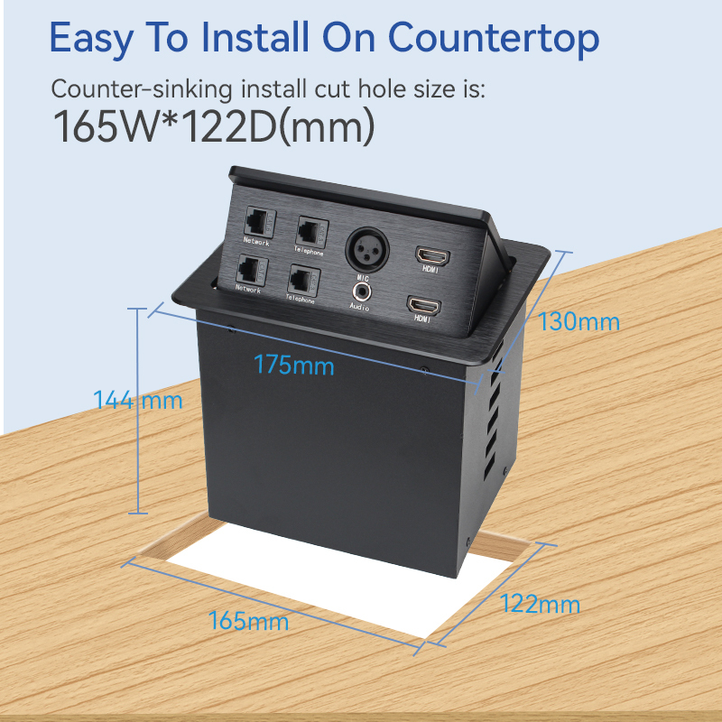 Media Hub desktop Data Box Built in Pop Up Socket With Weak Modules