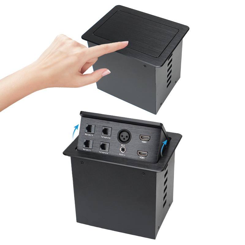 Media Hub desktop Data Box Built in Pop Up Socket With Weak Modules