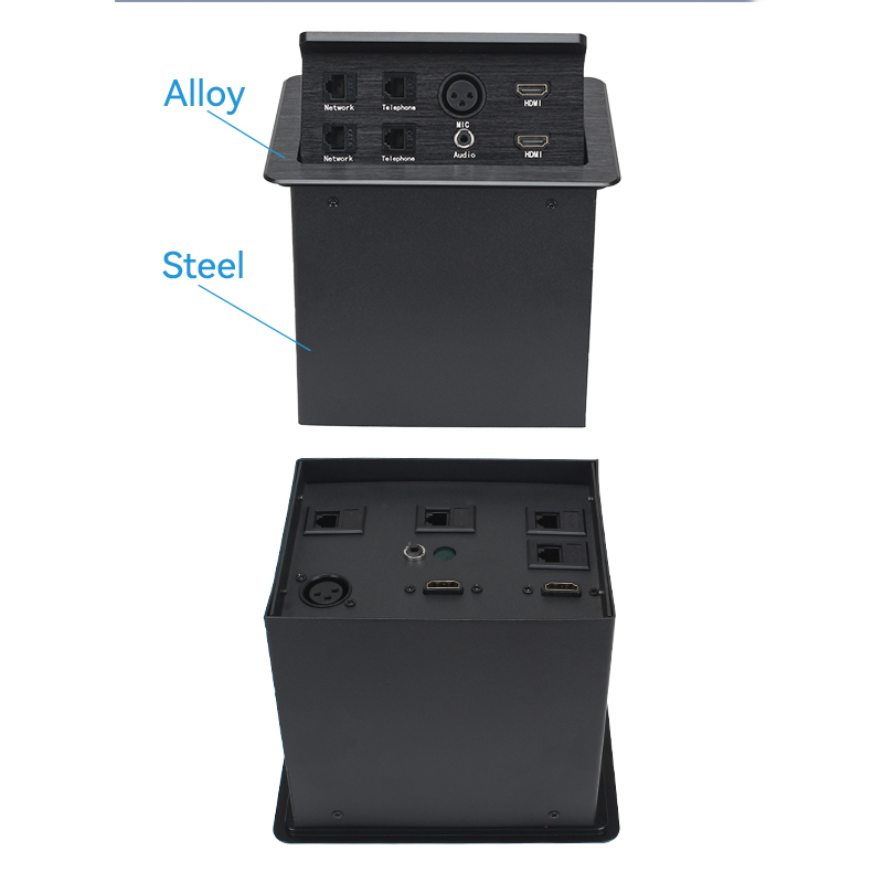 Media Hub desktop Data Box Built in Pop Up Socket With Weak Modules