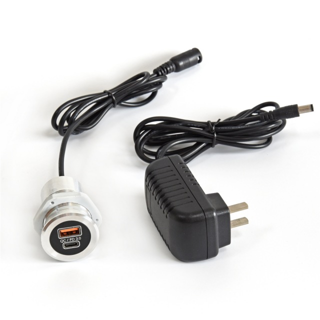 Round USB Charger USB-A&C QC3.0 For Sofa