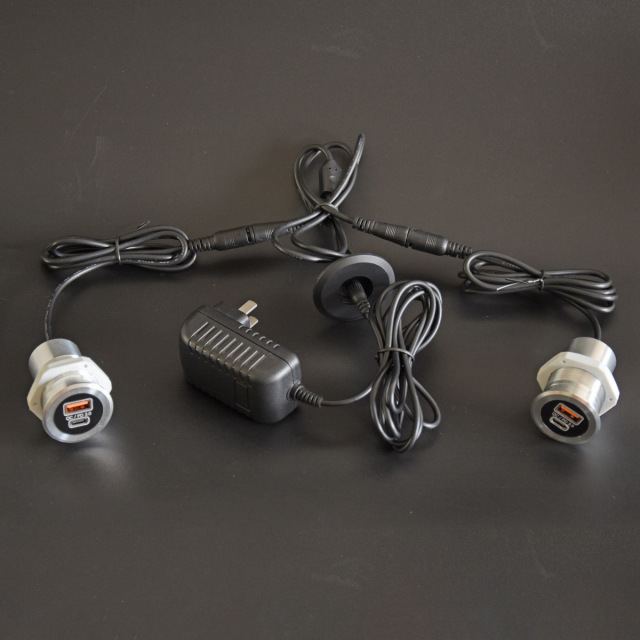 Round USB Charger USB-A&C QC3.0 For Sofa