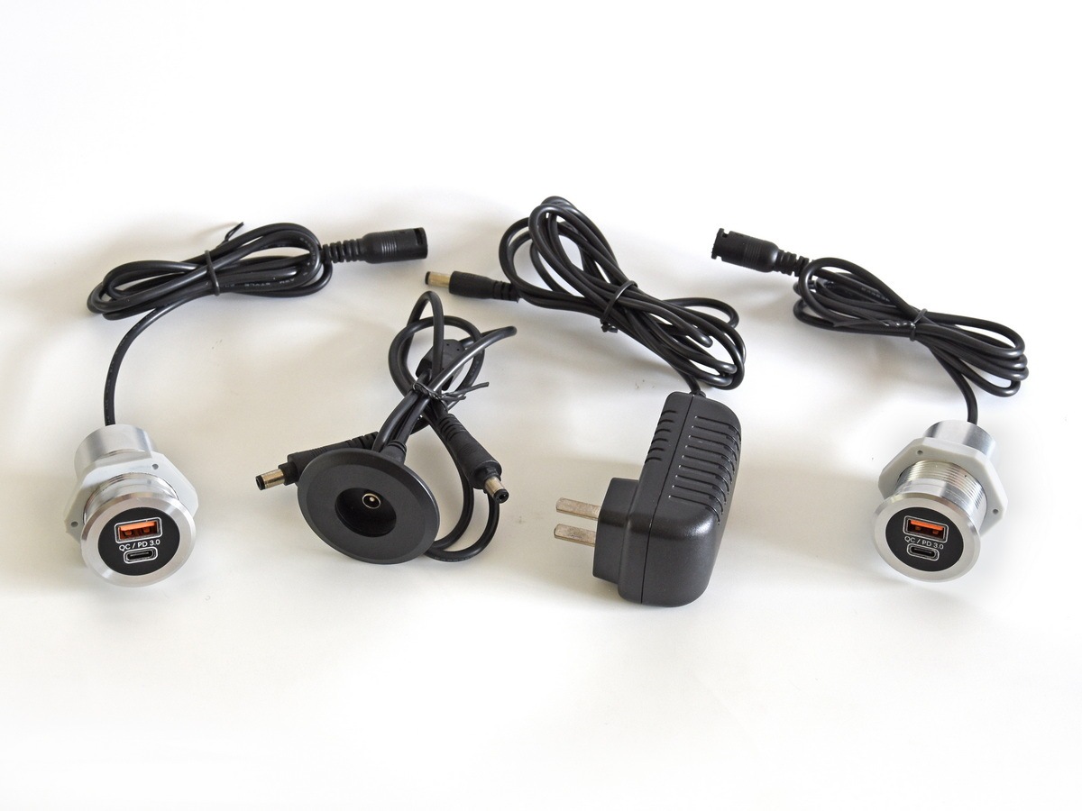 Round USB Charger USB-A&C QC3.0 For Sofa