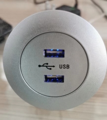 Round Sofa Charger With 2 USB-A Easy To Install On Your Sofa