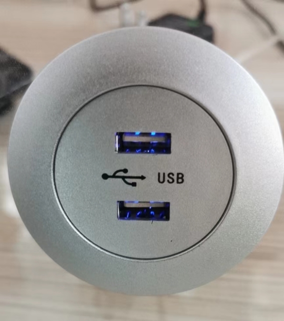 Round Sofa Charger With 2 USB-A Easy To Install On Your Sofa