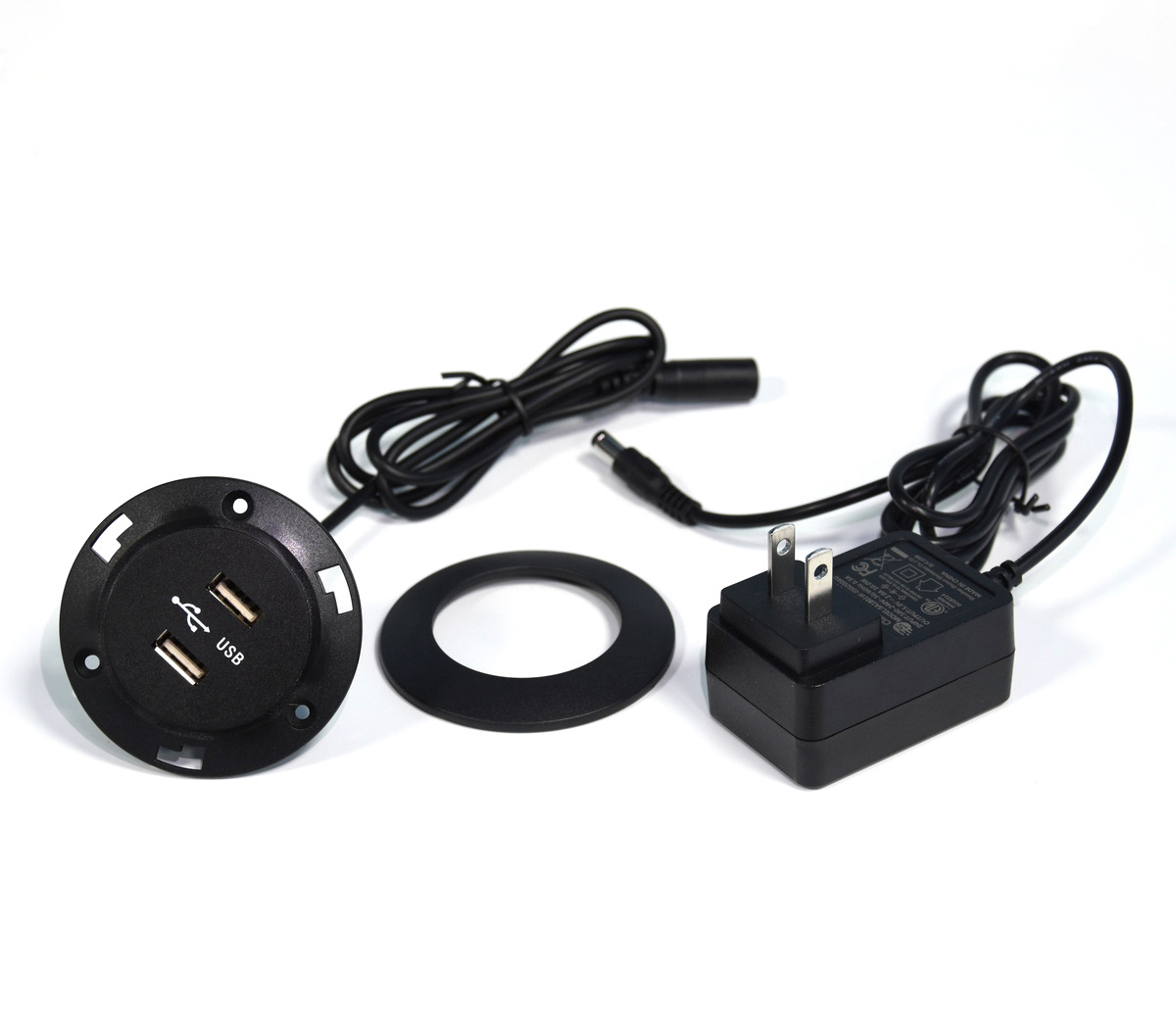 Round Sofa Charger With 2 USB-A Easy To Install On Your Sofa