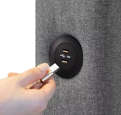 Round Sofa Charger With 2 USB-A Easy To Install On Your Sofa
