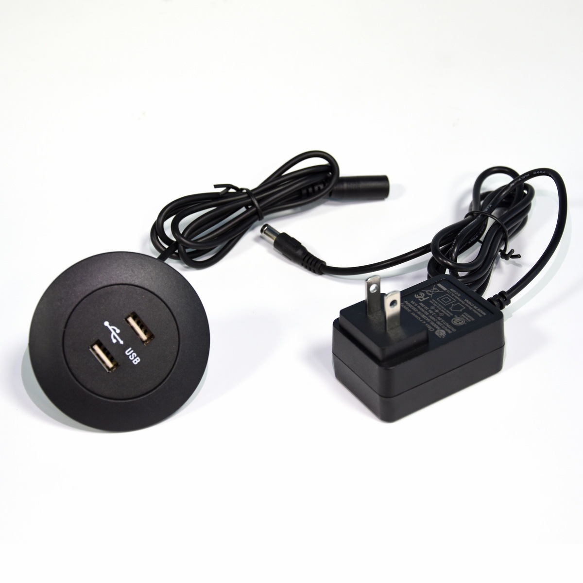 Round Sofa Charger With 2 USB-A Easy To Install On Your Sofa