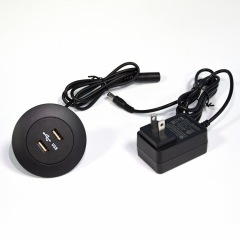 Round Sofa Charger With 2 USB-A Easy To Install On Your Sofa