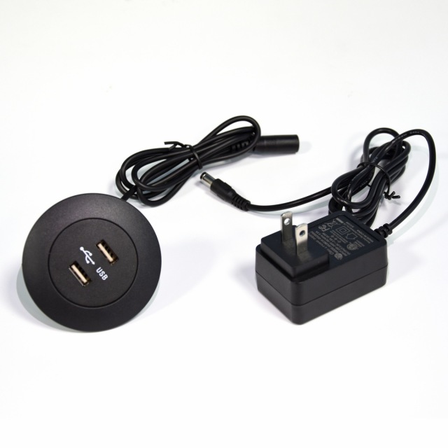 Round Sofa Charger With 2 USB-A Easy To Install On Your Sofa