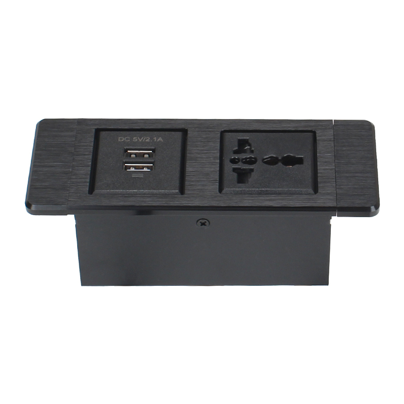Embedded Style Power Socket Alloy Socket With USB-A Charging For Furniture