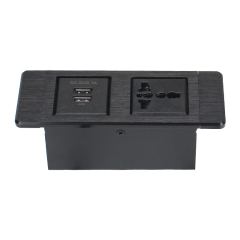 Embedded Style Power Socket Alloy Socket With USB-A Charging For Furniture
