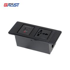 Embedded Style Power Socket Alloy Socket With USB-A Charging For Furniture