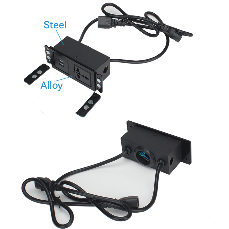 Embedded Style Power Socket Alloy Socket With USB-A Charging For Furniture
