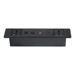 Desktop Built In Recessed Alloy Power Socket With 2 Universal outlets CAT6+CAT3 +USB Date ports+ HDMI