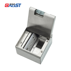 Silver Gray Invisible Opening Floor Socket Multi-function Hidden Floor Socket Box 13A UK Socket