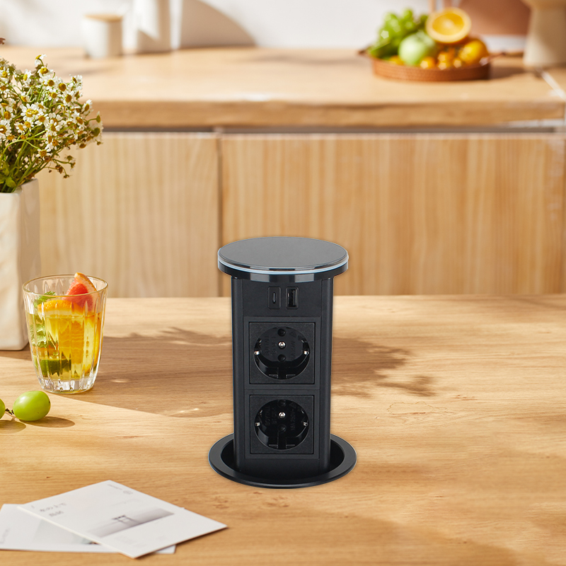New Style Kitchen Pneumatic Pop up socket with 15W QI