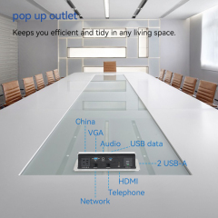 Desktop Pop Up Multifuntional Power Socket With Weak Current Modules
