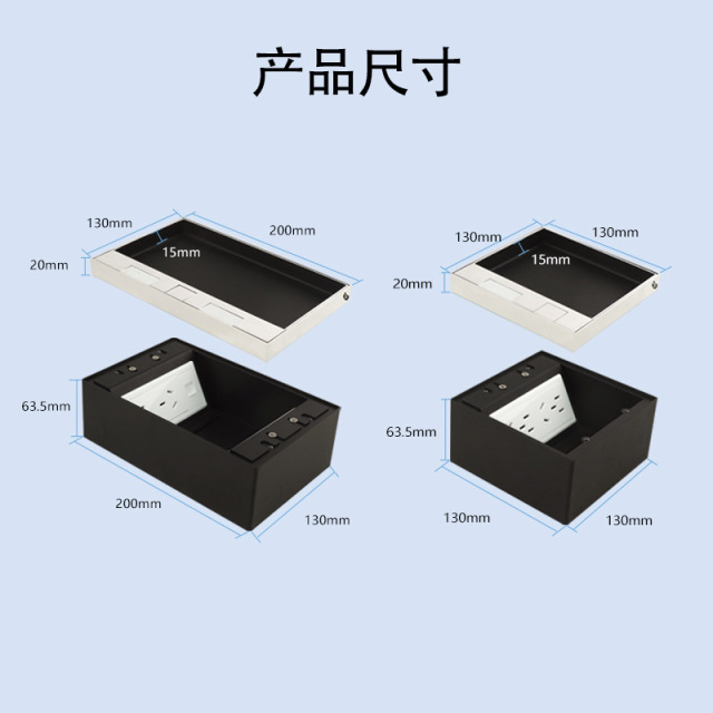 Silver Gray Invisible Opening Floor Socket Multi-function Hidden Floor Socket Box 13A UK Socket