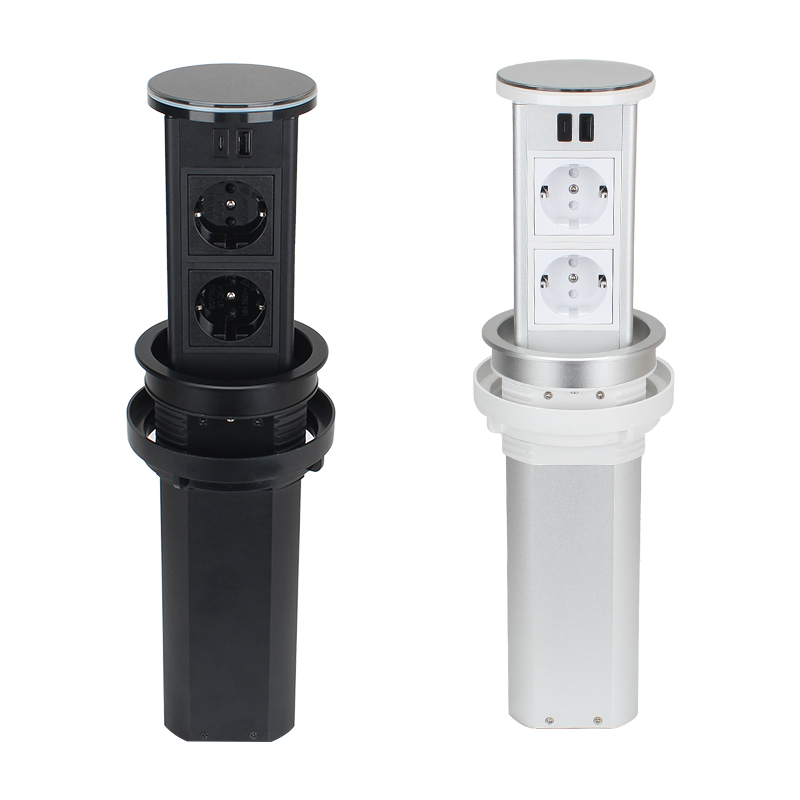 New Style Kitchen Pneumatic Pop up socket with 15W QI