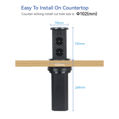 New Style Kitchen Pneumatic Pop up socket with 15W QI