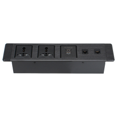 Hot Sale Alloy Power Socket Multifunctional Socket 2 Universal Outlets 2 USB-A Charging 1 CAT3 1 CAT6